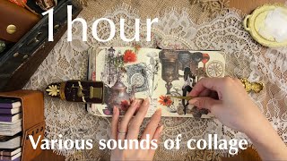ASMR【1 hour】Various sounds of collage, Sleeping time, Relaxing sounds, illustration artwork, paper