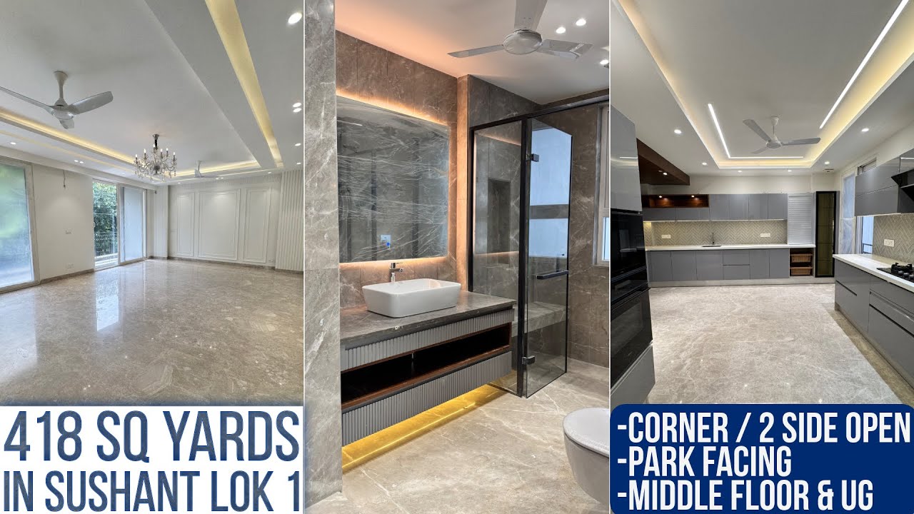 418 Sq Yards Corner Park Facing 4BHK Luxury Builder Floor in Sushant Lok 1 Gurgaon