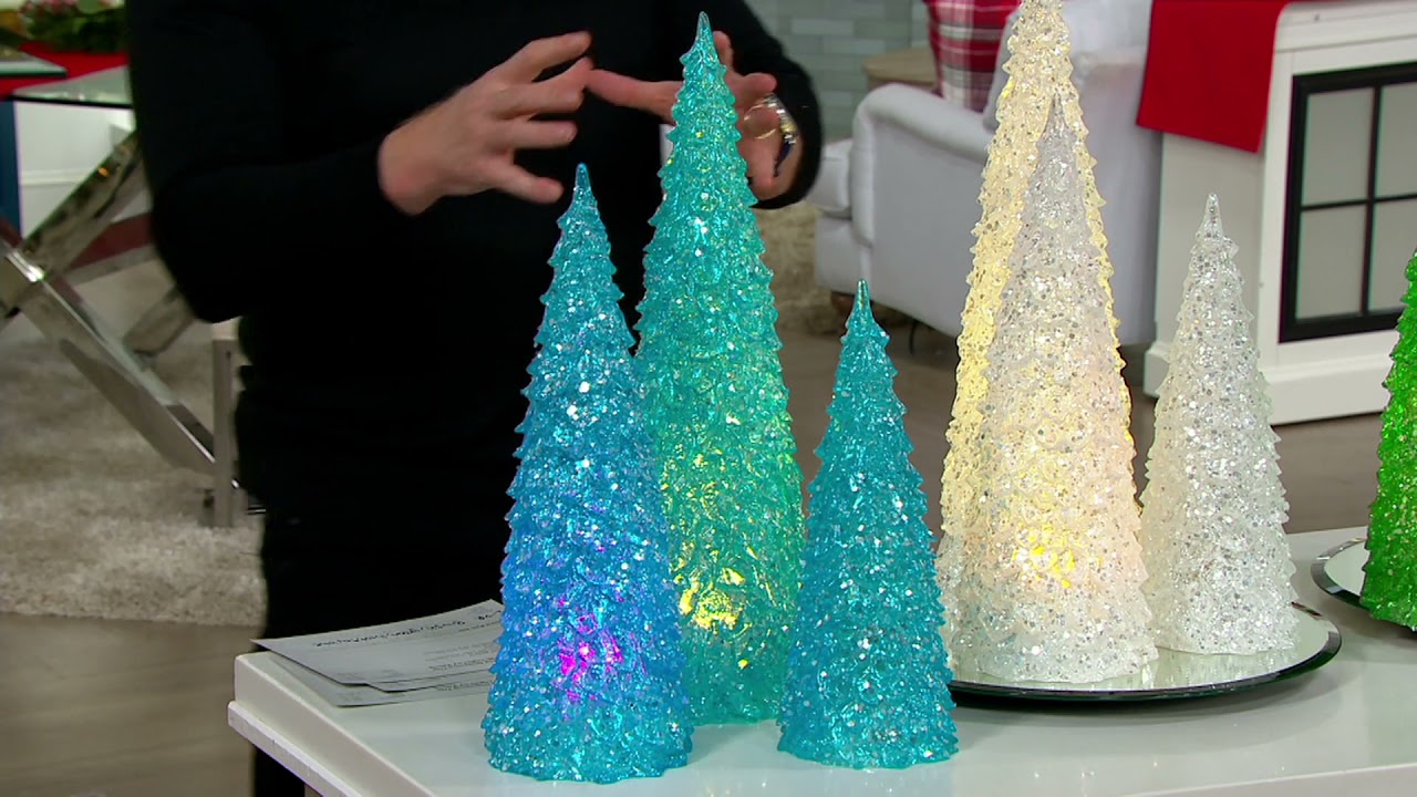 Illuminated Glistening Tree w/Clear & Color Morph Lights by Valerie on QVC