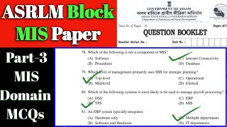 ASRLM Block MIS Exam Paper 10/08/2025 | Dimain Specific Questions