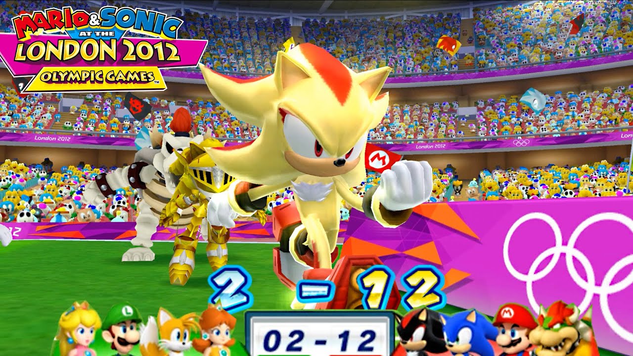 Mario and Sonic at the Olympic Games 2012 Football Very Hard  Team Shadow vs Team Silver and Daisy