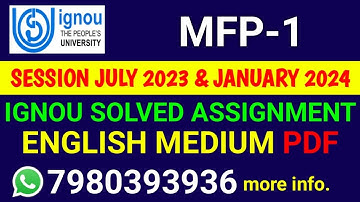 MFP 1 Solved Assignment 2023-24 English, MFP 1 Solved Assignment 23-24, MFP-1 Assignment