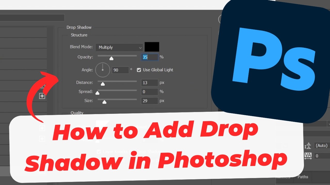 How to Add Drop Shadow in Photoshop (Layer Style) - YouTube