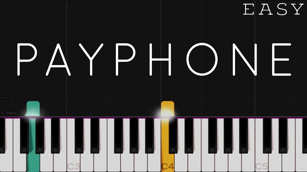 Maroon 5 - Payphone | Easy Piano Tutorial
