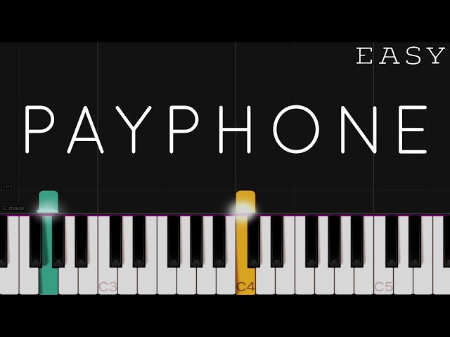 Maroon 5 - Payphone | EASY Piano Tutorial class=