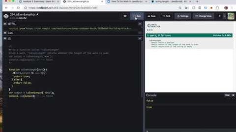 JavaScript Exercises | Hack Reactor Bootcamp Prep | Module 1: 024_isOddLength