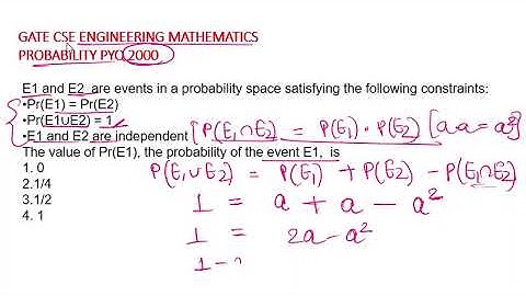 ENGINEERING MATHEMATICS GATE CSE PROBABILITY PYQ 2000
