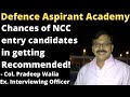 Chances of ncc candidates getting recommended at ssb