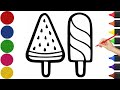 Happy Ice Cream Drawing, Painting and Coloring for Kids, Toddlers | Learn How to Draw Easy