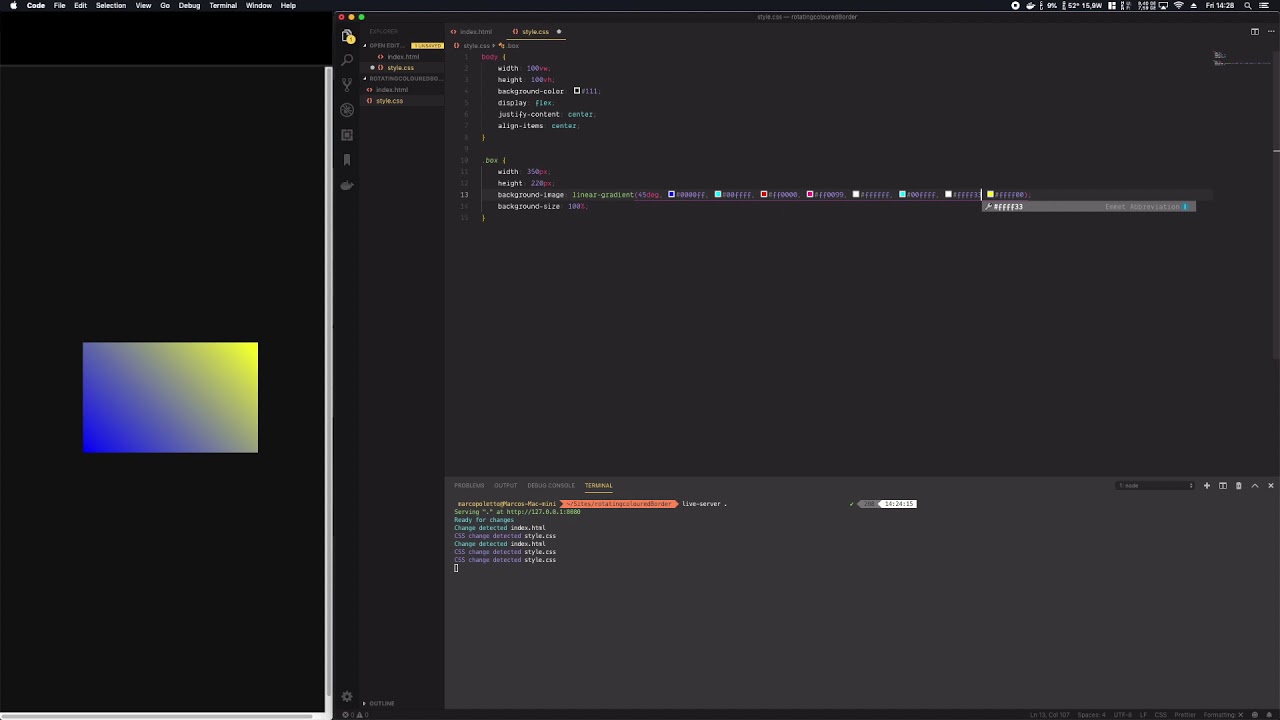 Rotating colourful border CSS only - YouTube