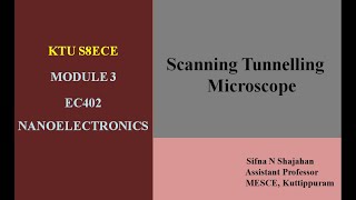 EC402 NANOELECTRONICS|MODULE 3| SCANNING TUNNELLING MICROSCOPE| PART 1