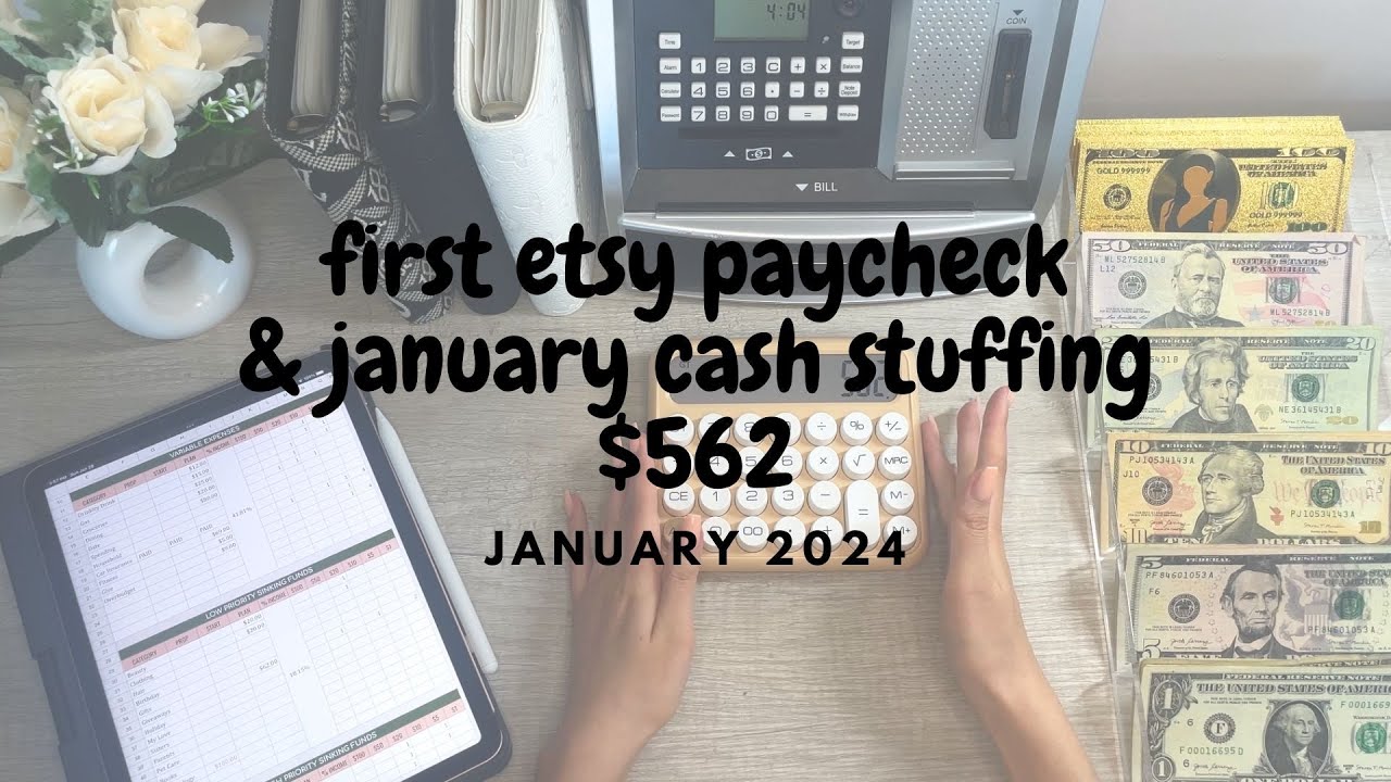 first etsy paycheck & january cash stuffing | $562 | giveaway winners | financial audit