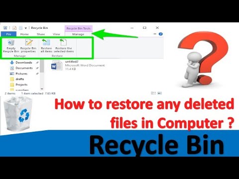Full use of recycle bin || Recycle bin kya hota h || Restore deleted ...