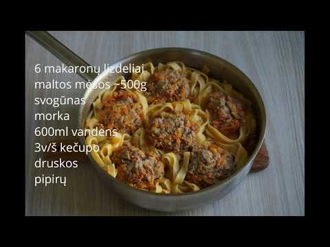 Video: Kaip Išvirti Jūrinius Makaronus Su Skania Malta Mėsa