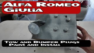 Alfa Romeo Plugging Up License Plate Holes Paint and Install