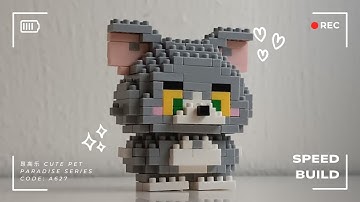 Nanoblocks Speed Build 1.5 Tom Cat A627 | Cute Pet Paradise Building Blocks | Mini Bricks