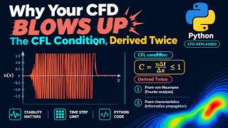 CFD From Scratch #2: Stability, CFL, and Numerical Diffusion