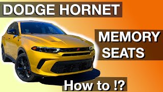 Using Memory Seat Function on Dodge Hornet (How to instructions)