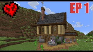 MINECRAFT HARDCORE EP 1!!! BUIDLING A STARTER BASE