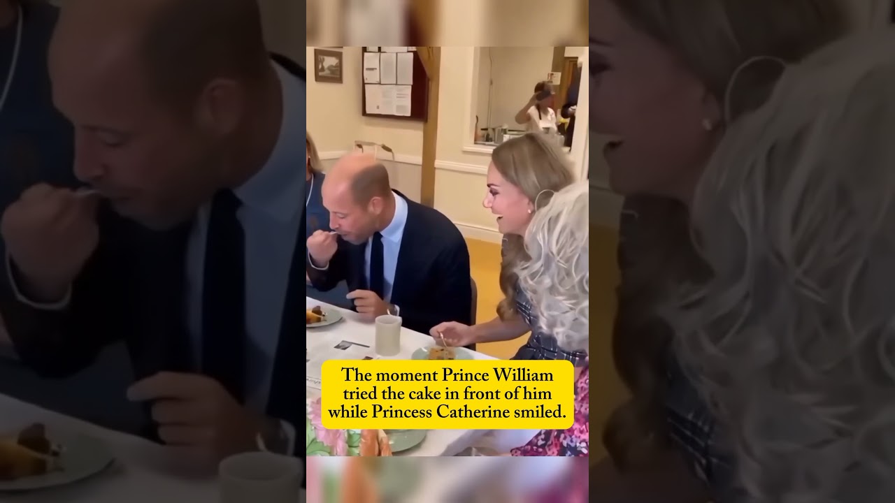 Prince William did enjoyed eating the cake while Princess Catherine was laughing and talking