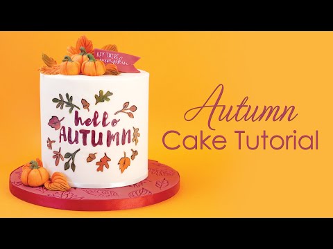 Autumn  Fall Themed Cake Decorating Tutorial - With Sweet Stamp