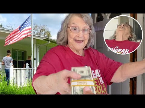 Elder gets $1,570 CASH then COLLAPSES after FREE Lawn Mowing!!