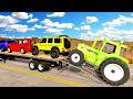 Flatbed Truck Mcqueen | Transportation with Truck - Pothole vs Car #1 - BeamNG.Drive #long #beamng