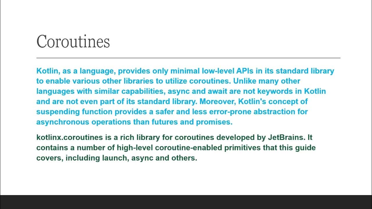 Coroutines types. Coroutines types