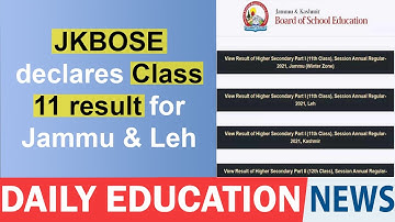 JKBOSE declares Class 11 result for Jammu & Leh - Education News Network.