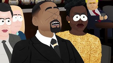 Will Smith geeft Chris Rock een klap tijdens de Oscars 2022 - South Park Animated