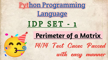 Python IdpSet-1 | Perimeter of a Matrix |NxtWave| Python programming language |Ccbp 4.O Technologies