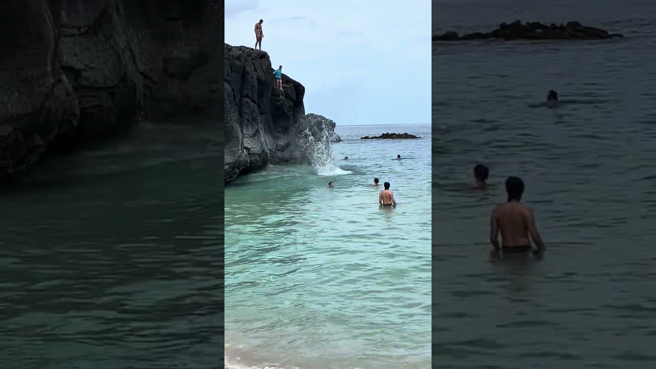 Rock Ocean Jumping In Waimea Bay, Oahu!