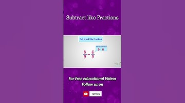 Learn Basic Math | Subtract Like Fractions | Subtraction of Fractions | Concepts & Examples #shorts
