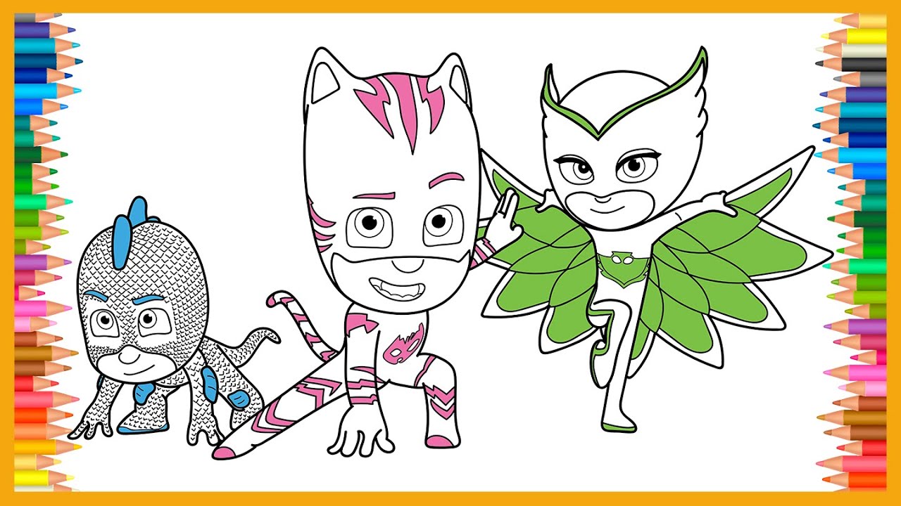 🎨Coloring Swap Gekko,Catboy,Owlette PJ Masks | Coloring,Painting ...