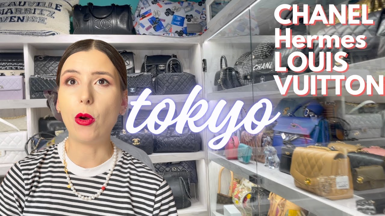 Japan Tokyo Luxury Vintage/Used Handbag Shopping Vlog/TRY ON (Chanel,  Hermes, Louis Vuitton) 