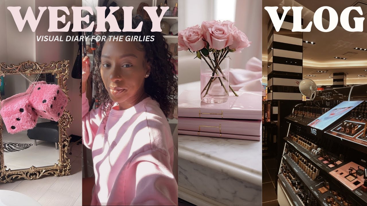 WEEKLY VLOG| Visual Diary: New DJI Mic, Makeup & Full Curly Hair Routine + Content Creation