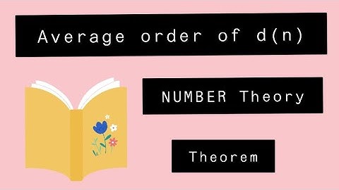 Number Theory | Average order of d(n) | MSc Maths.