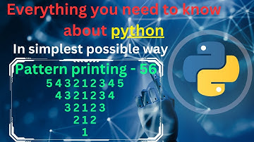 Pattern printing 56 (Numbers - 32) | pattern printing in python tutorial | python full course