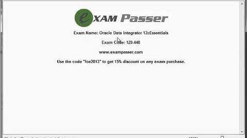 1Z0-448  Oracle Data Integrator 12cEssentials