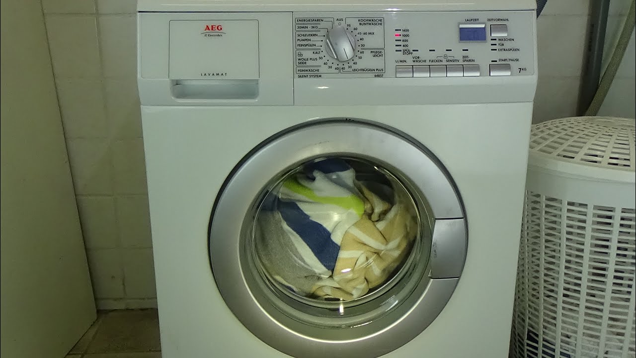 AEG Electrolux lavamat 64857 L, 30 °C synthetics 20 minutes program, washing  machine, lavadora #189 - YouTube