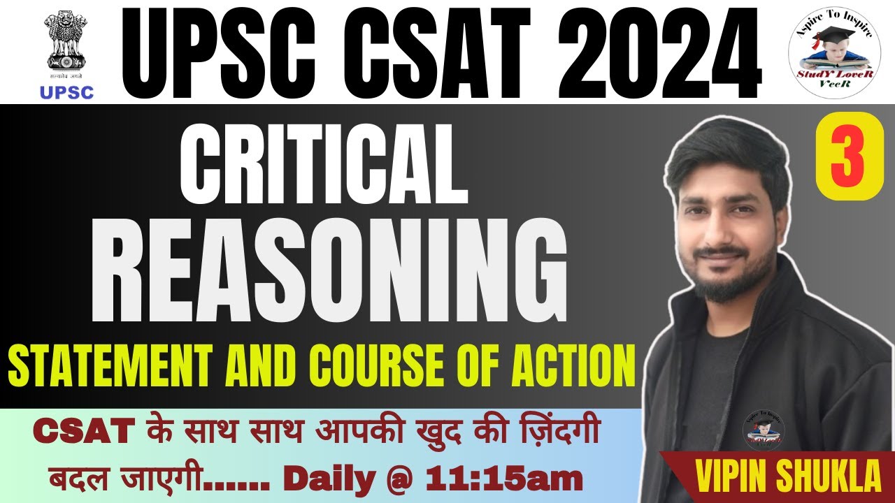 Critical Reasoning For UPSC CSAT | Statement And Course of Action ...