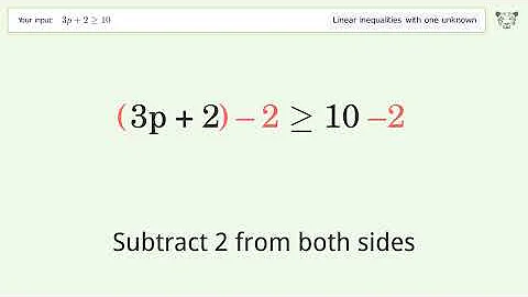 Solving Linear Inequalities: 3p+2 is Greater Than or Equal to 10