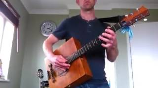 wine box cigar box electric home made guitar Rich Cutter cigar box guitar, second build!