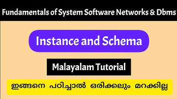 Database Definition|Instance and Schema|Malayalam Tutorial
