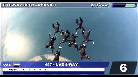 UAE / Formation Skydiving 8-way Open Rd 3, Mondial 2012 Dubai