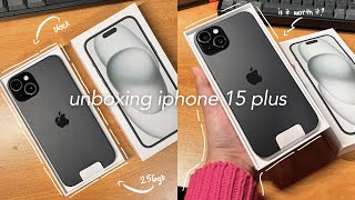 iPhone 15 Plus (Black) 256GB Unboxing & Accessories, aesthetic unboxing📱| PH