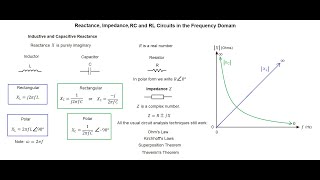 Topic 21: Reactance,  Impedance, Phasors, RC and RL Circuits in the Frequency Domain