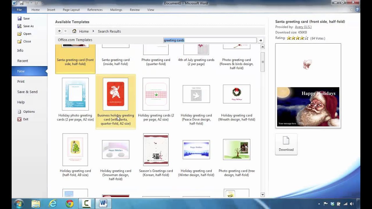 how-to-create-greeting-cards-in-microsoft-word-2010-youtube