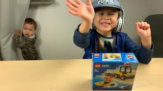 Lego City - Traffic - 60286: Beach Rescue ATV - Year 2021 - Normal Build - 4 year old Emil building