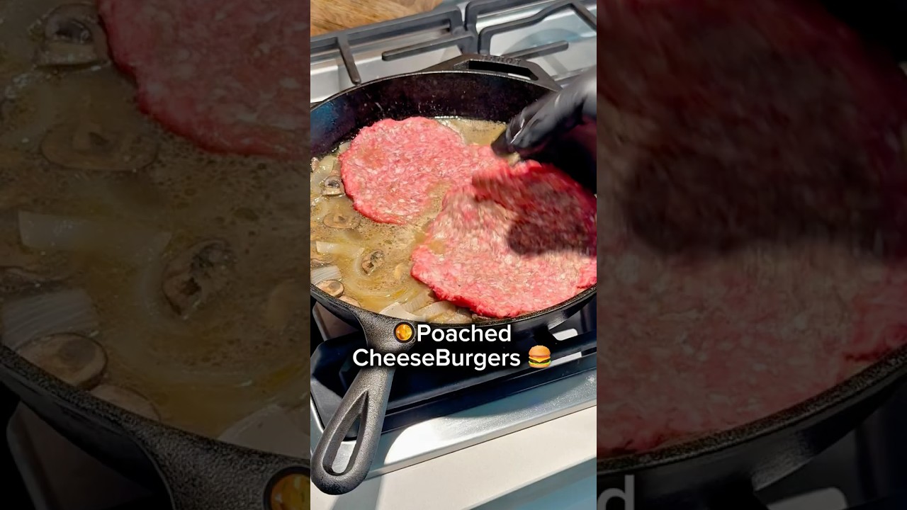 Cast iron poached burgers